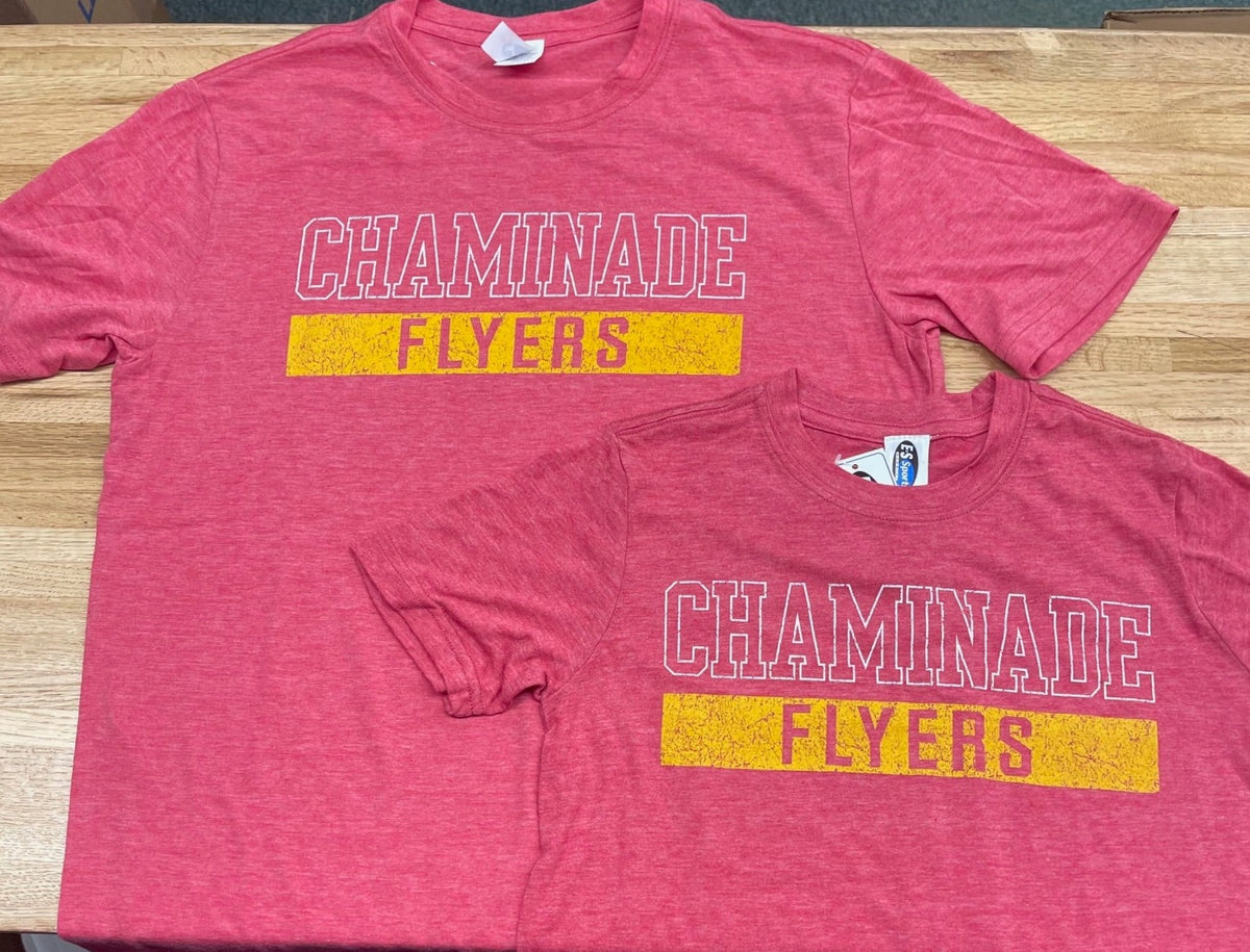 Chaminade Flyers Blocked Youth & Adult Soft Blend TShirt washed Ant