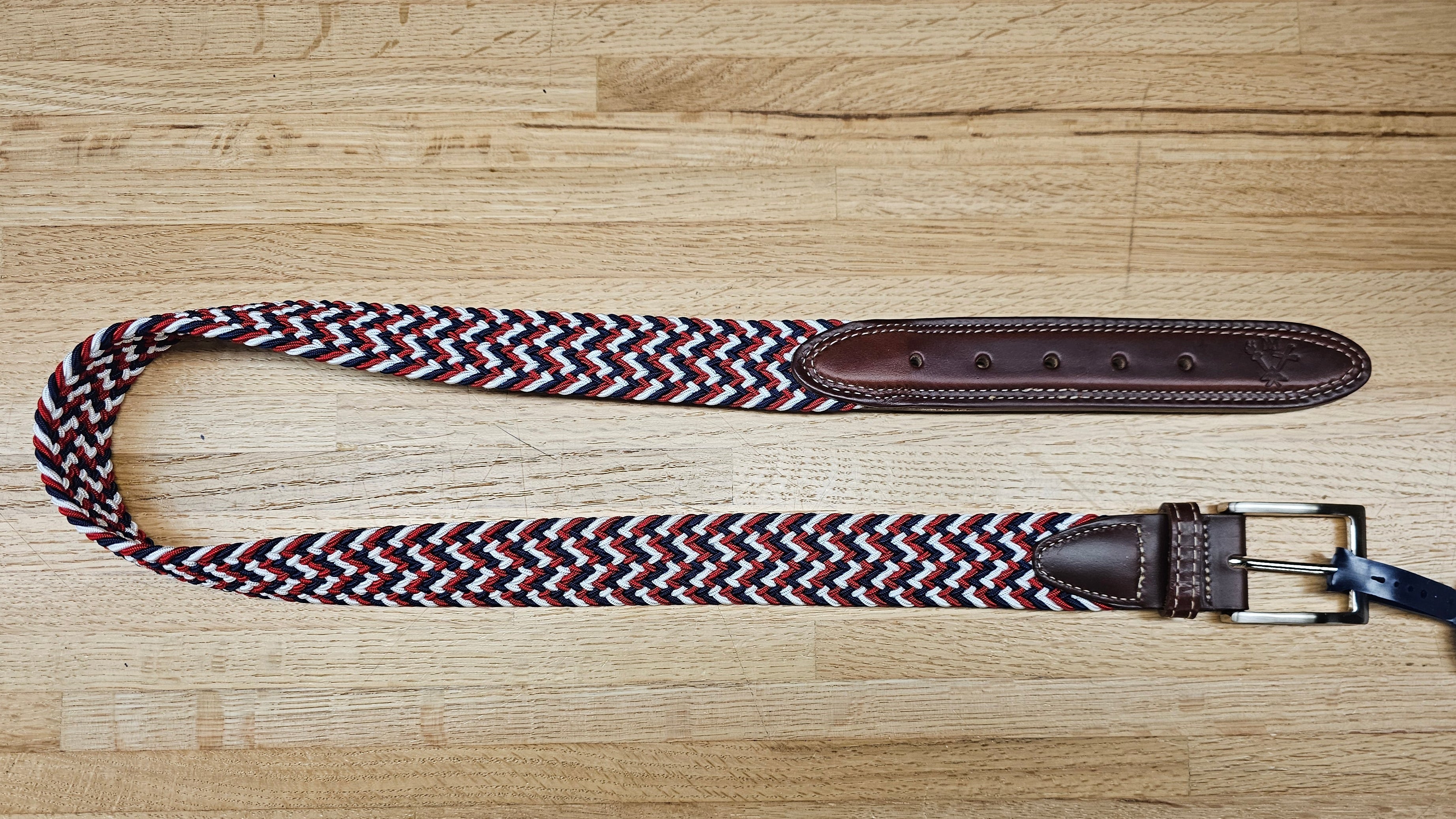 NEW - YRI - Multicolored Braided Elastic Dress Belt - Red