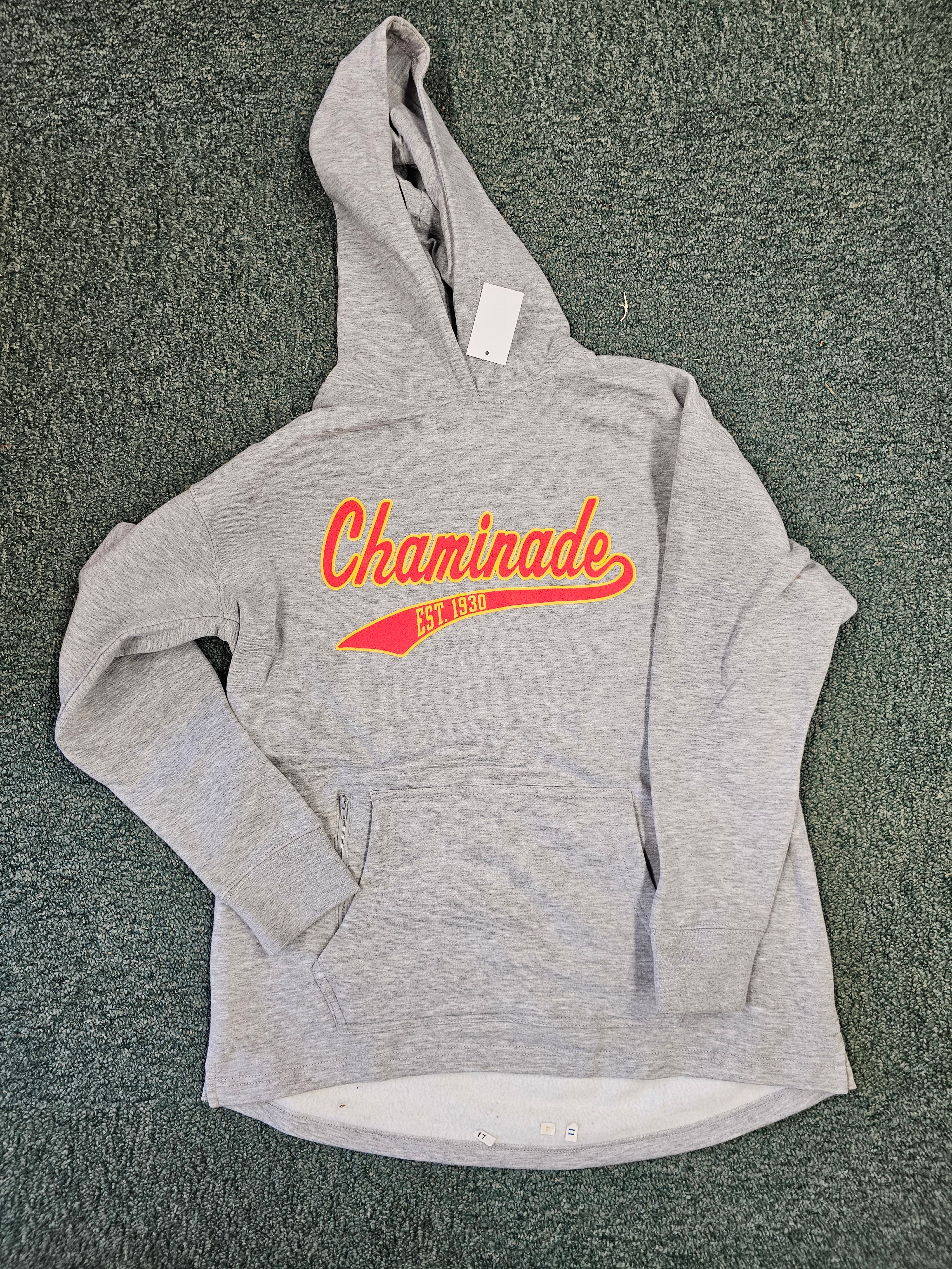 New - ES Sports - Chaminade Est. 1930 - Open Bottom Hoodie - Grey