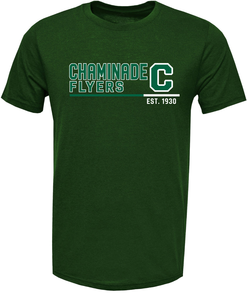 New - ES Sports Chaminade Block Split C Tee - Dark Green