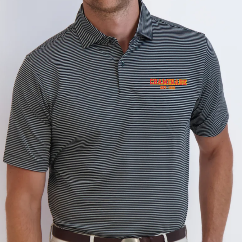 Fairway & Greene - Mens Short Sleeve Owens Stripe Polo - Black/Grey
