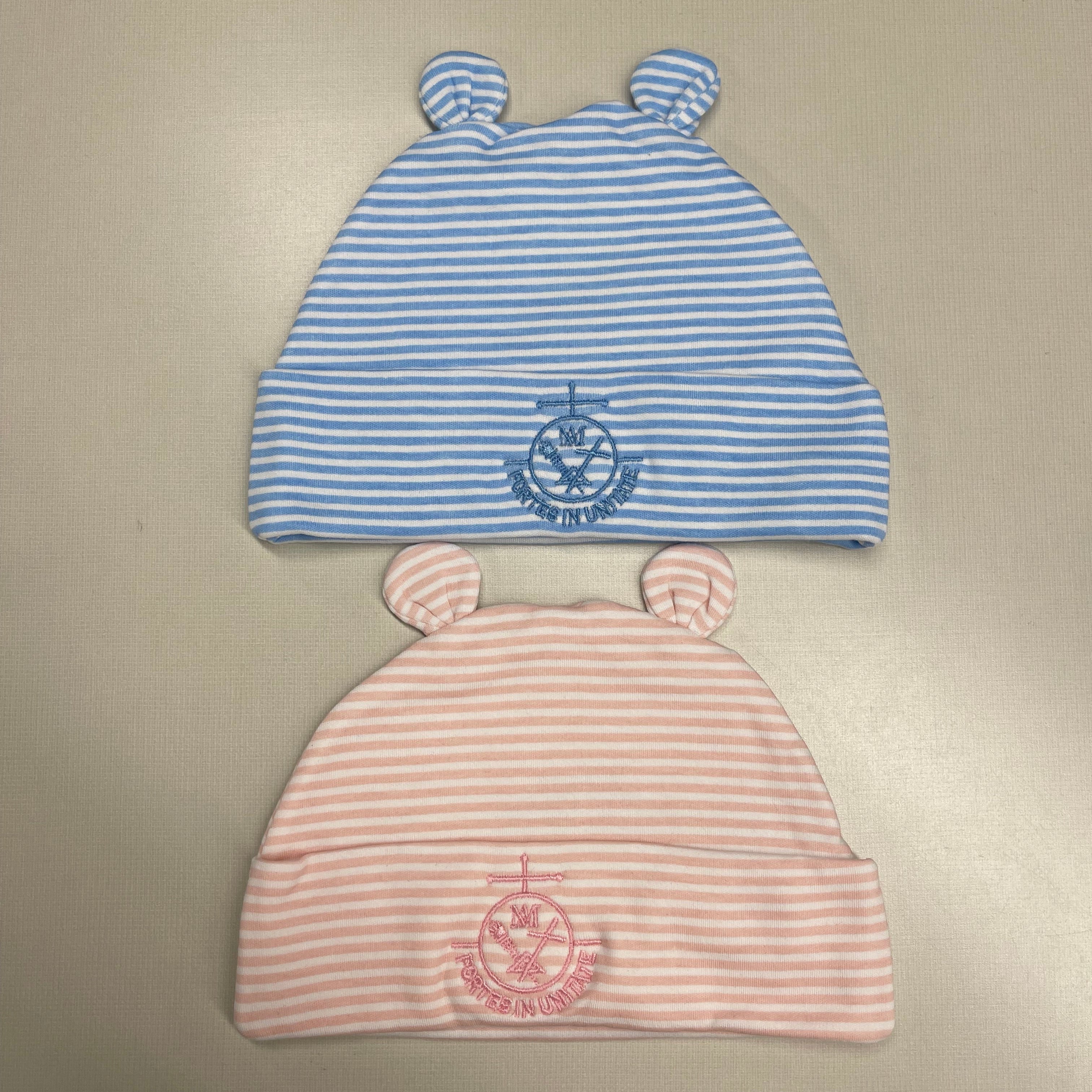 Infant Hat with Seal - Pink & Blue