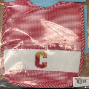 Red and White Baby Bib with Split C