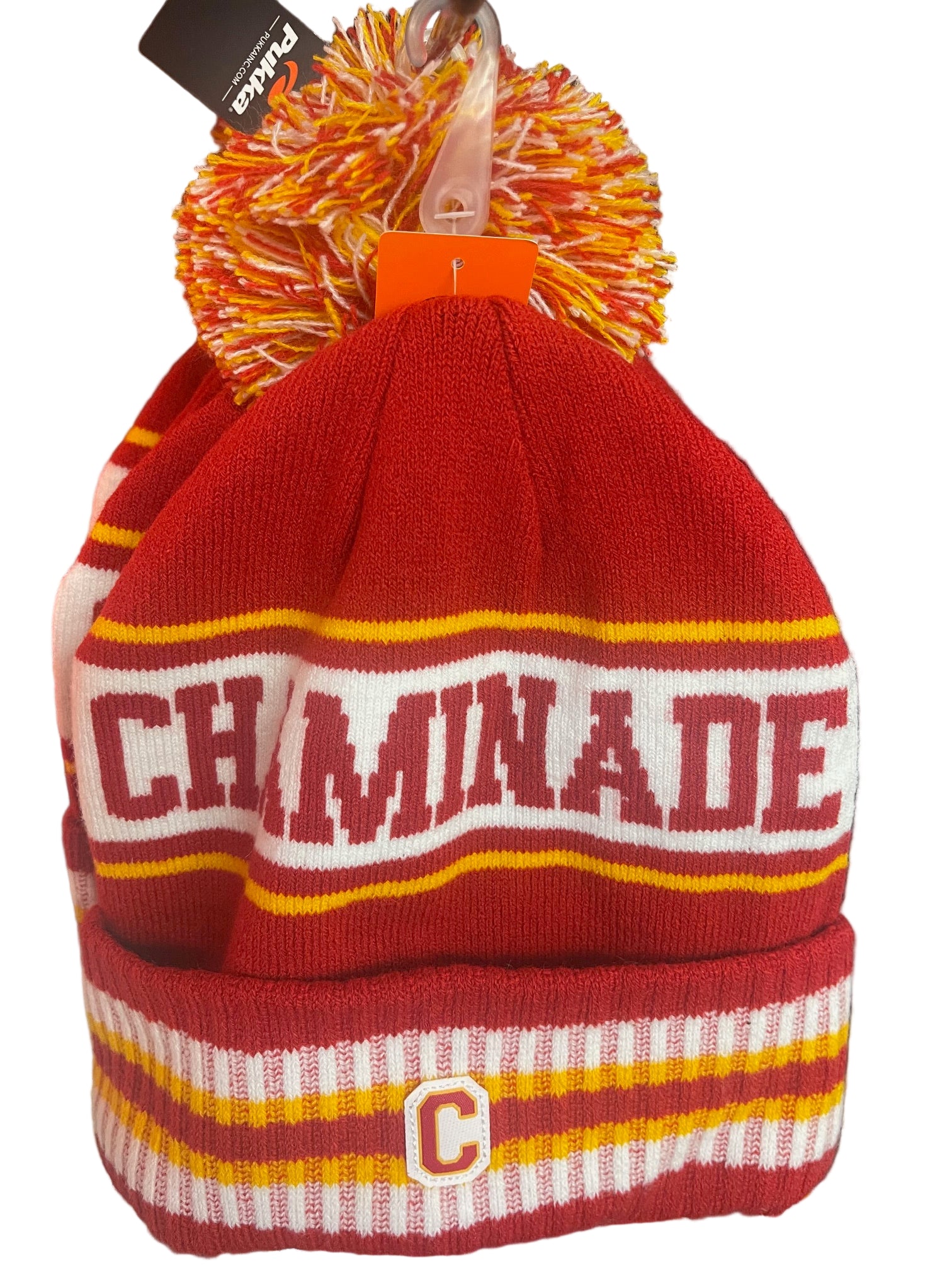 New - Pukka Cuffed Winter Knit Hat - Chaminade White Strip