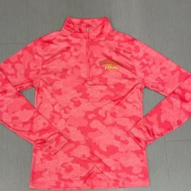 League Long Sleeve 1/4 Zip Shirt - Red/Pink Camo