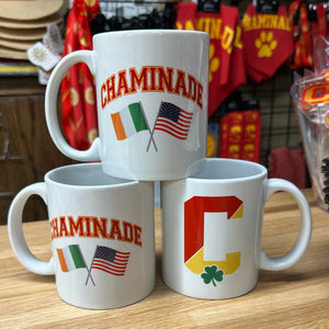 Chaminade 11oz White Coffee Mug with Flag / Shamrock