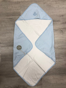 Blue Baby Blanket with "C" or Seal