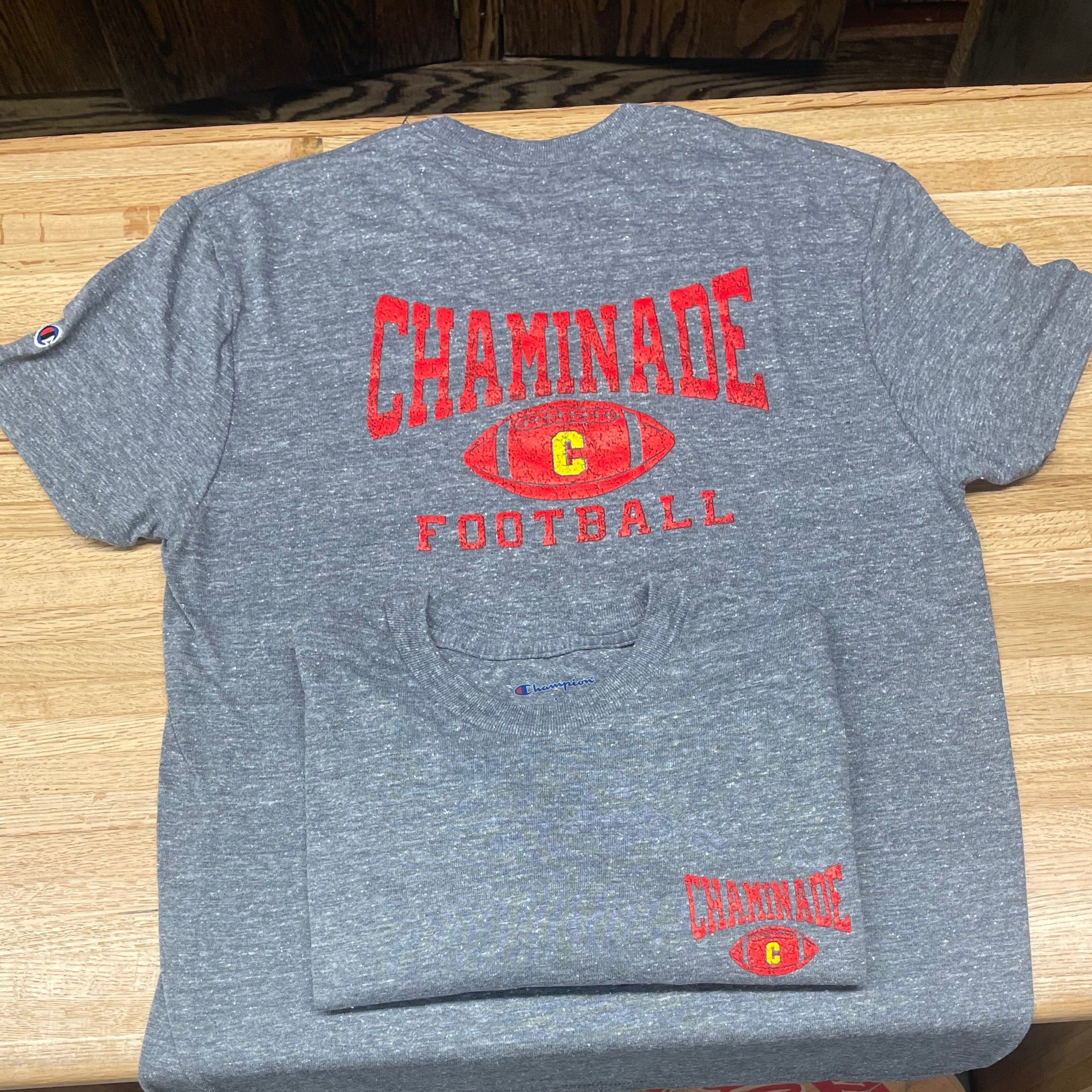 New - Champion - Football - Grey Tri Blend T-Shirt