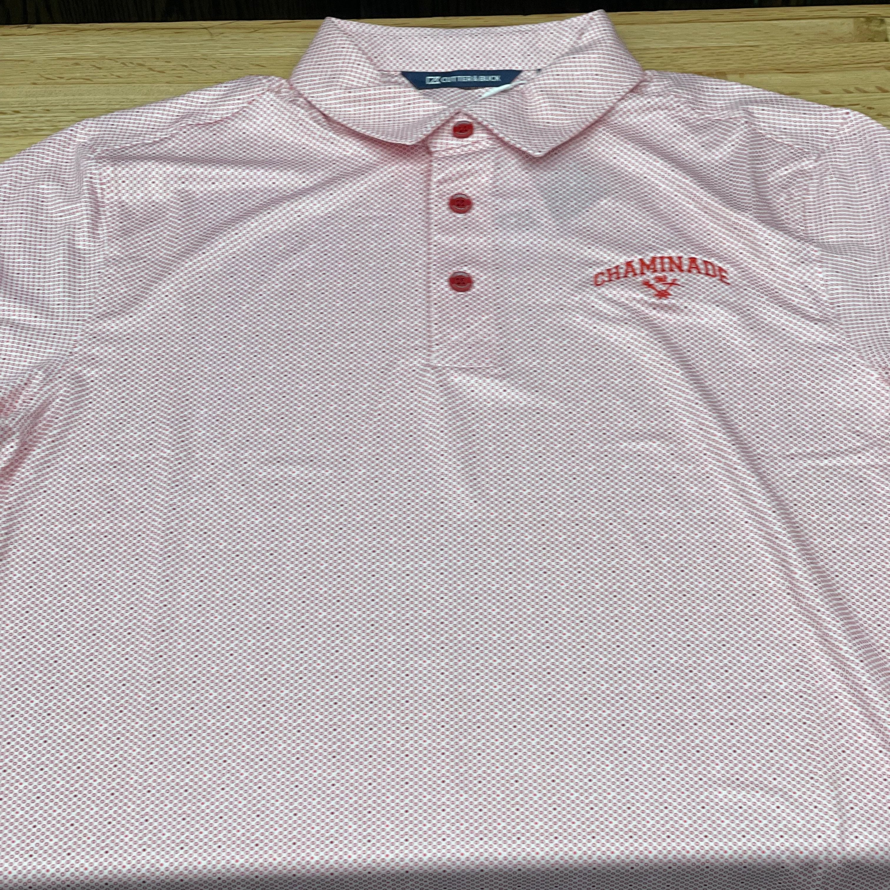 NEW Cutter & Buck - Red and White Pike Polo Double Print MCK00137