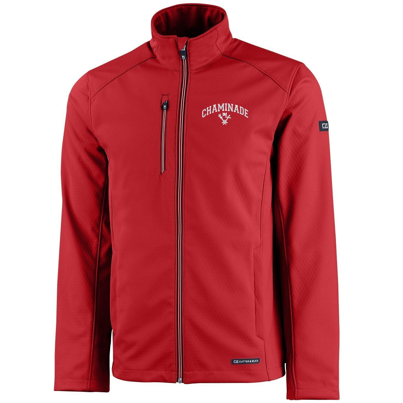 Cutter & Buck Men's Evoke Eco Softshell Full Zip Jacket - - MCO00078 CDR RED Chaminade/White