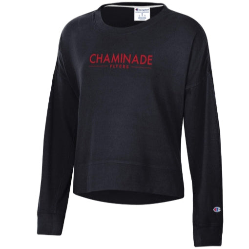 New - Champion Womens Sueded Crew - Black