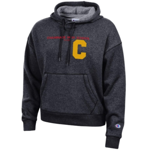 New - Champion Women's Triumph Fleece Hood - Washed Black