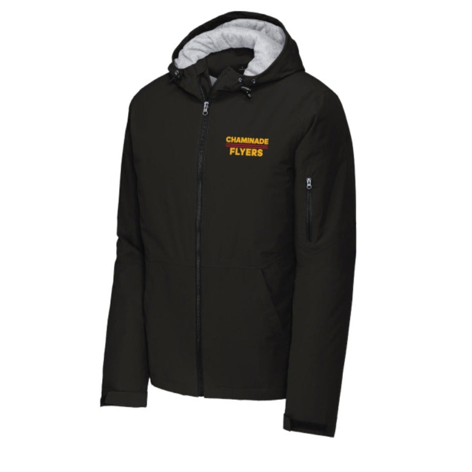 New - ES Sports - Black Waterproof Insulated Full Zip Jacket - Chaminade Flyers