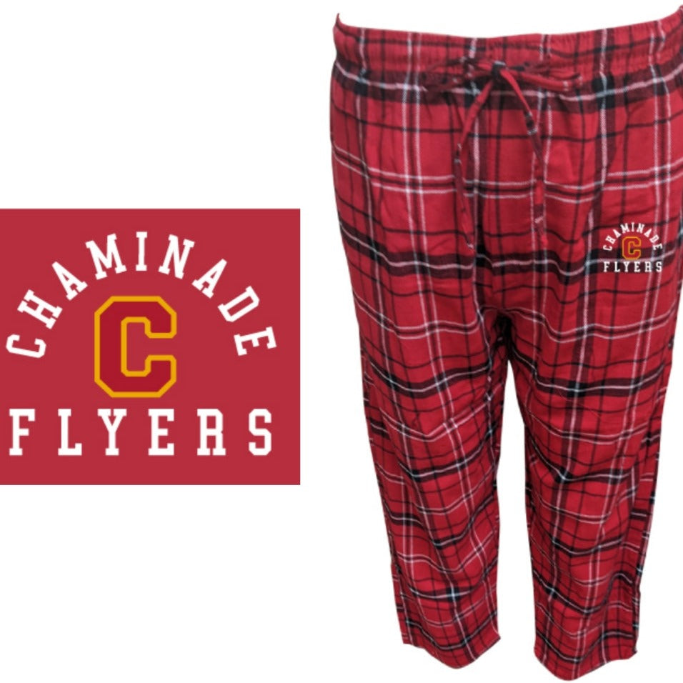 New - ES Sports - Red Plaid Flannel Pajama Pants -  Chaminade Flyers