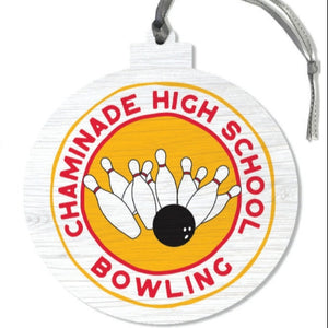 New - Chaminade Bowling Christmas Wood Ornament
