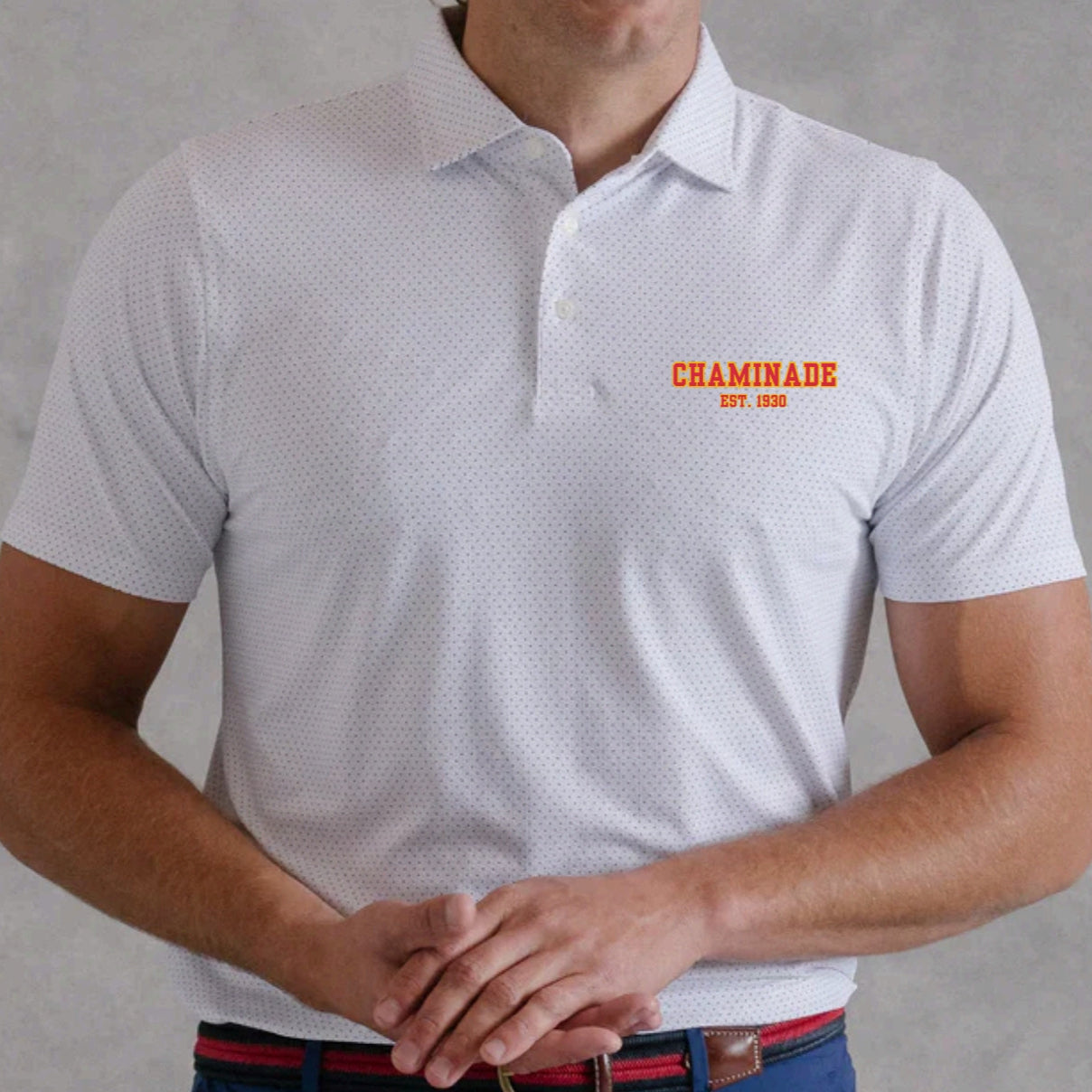 B. Draddy Mens Short Sleeve Captain Cool Polo - White