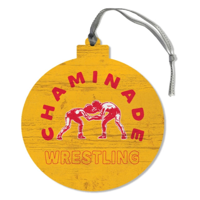 Chaminade Wrestling Christmas Wood Ornament