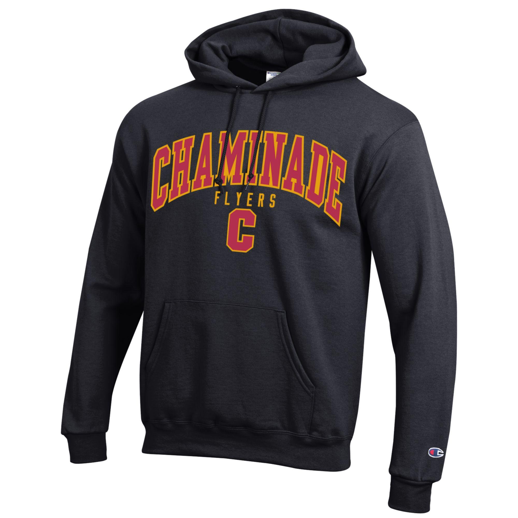 New - Champion Black Chaminade Flyers C Hoodie - Embroidered