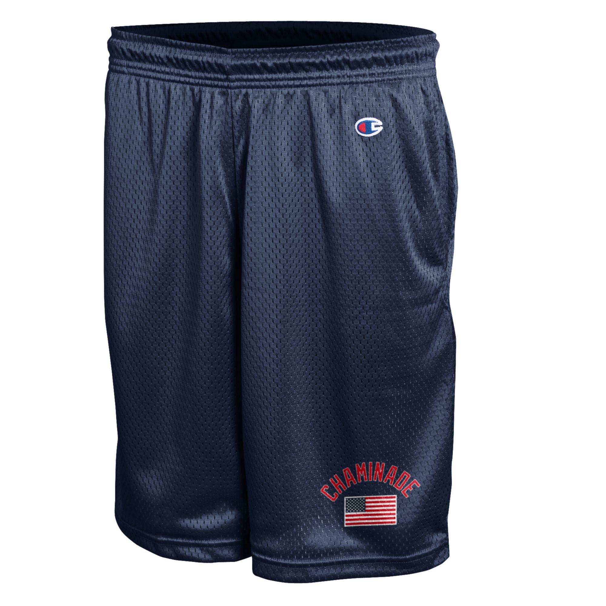 Champion - Navy Mesh Shorts with Flag