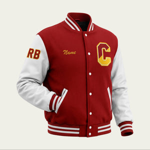 Varsity Letter Jacket Split C (Customizable) - FULLY DECORATED