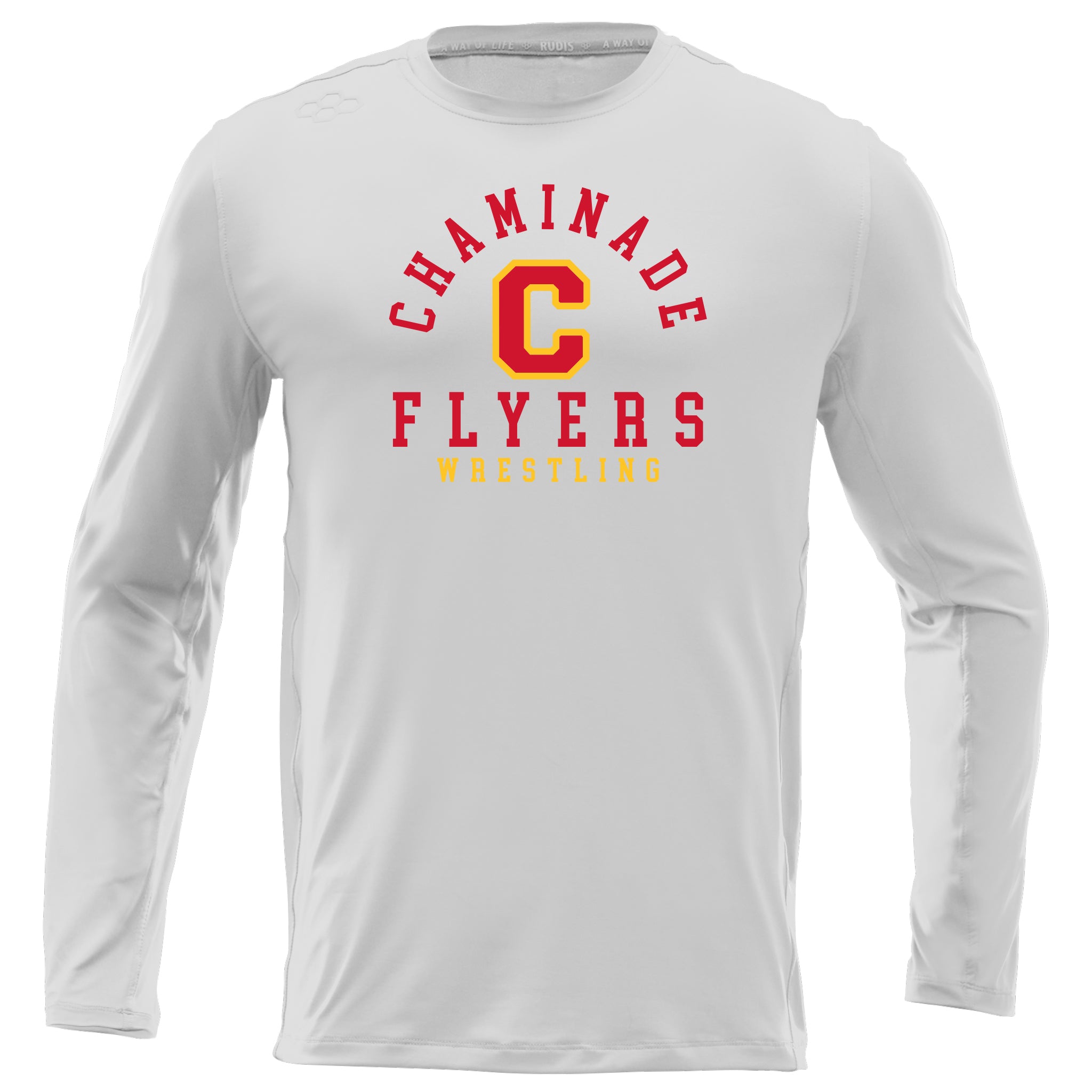 Rudis - Wrestling White Performance Long Sleeve T-Shirt – Chaminade ...