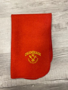 Golf Microfiber Waffle  Red Towel