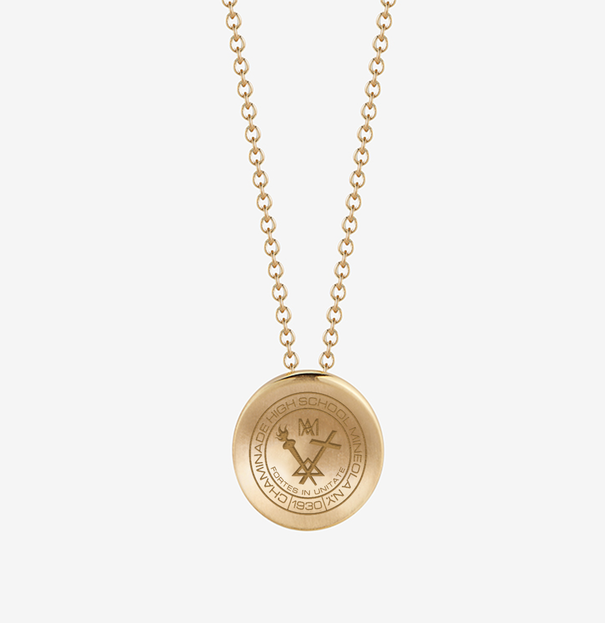 Kyle Cavan Organic Necklace - Chaminade Crest (small thumbprint curved)