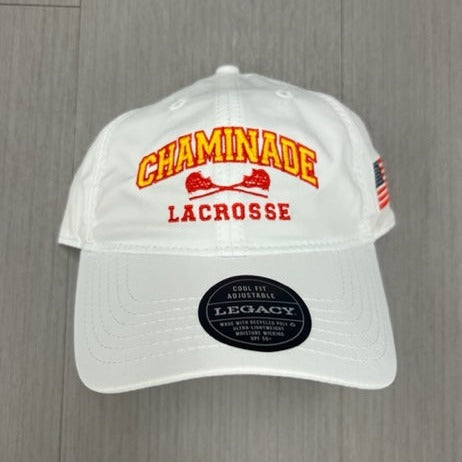 Legacy White CFA Lacrosse Hat with Flag