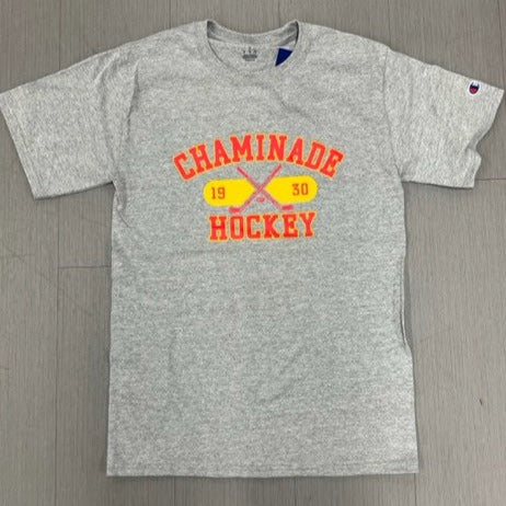 Champion - 1930 Pillbox over Hockey - Grey Tee Shirt