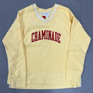 Champion Women's V-Neck Vintage Yellow Sweatshirt