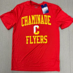 Champion Short Sleeve (Athletic Wear) Split C Logo over Flyers -Red
