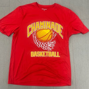 Champion Short Sleeve (Performance Wear) Basketball Tee 1930 Style -Red with hoop