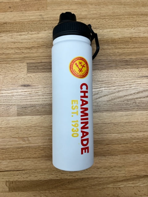 Insulated Water Bottle - Chaminade with Seal - White Metal