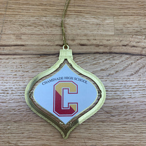 Red & Gold Metal Christmas Ornament