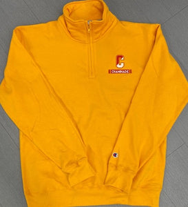 Champion Powerblend Sweatshirt 1/4 Zip - Gold **FINAL SALE** Small Only