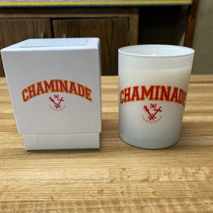 Custom 14 oz. Candle in Cucumber Mint Scent, Red Chaminade logo