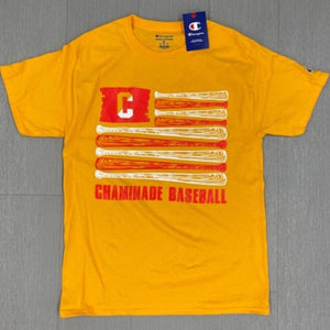 Champion Short Sleeve Gold Baseball Tee (Bat Flag Design) **FINAL SALE**