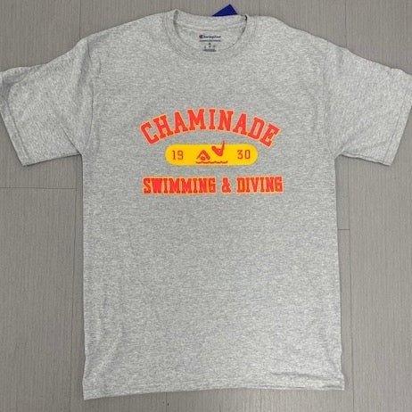 Champion - 1930 Pillbox over Swimming & Diving - Grey Tee Shirt