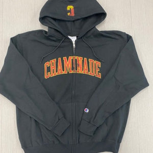Champion Black Full Zip Hoodie with Split C *Final Sale* Small & Medium Only