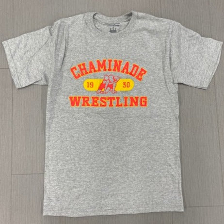 Champion - 1930 Pillbox over Wrestling - Grey Tee Shirt