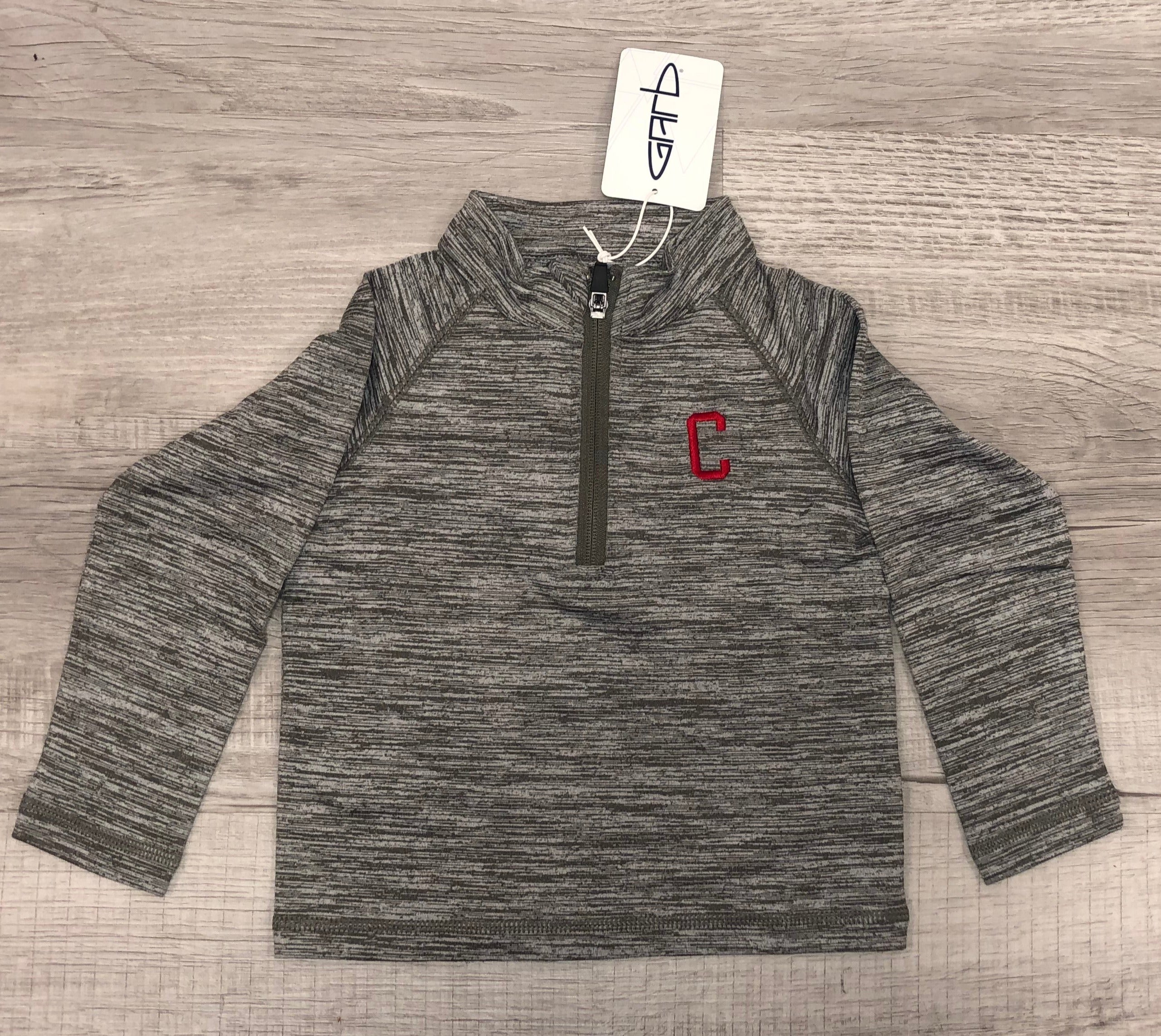 Boys 1/4 Zip with "C" (Toddler/Youth) Grey Heathered