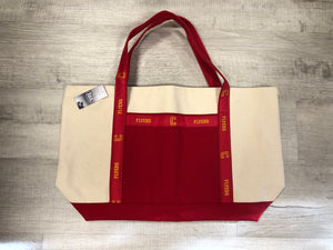 Large Canvas Tote Bag - Red