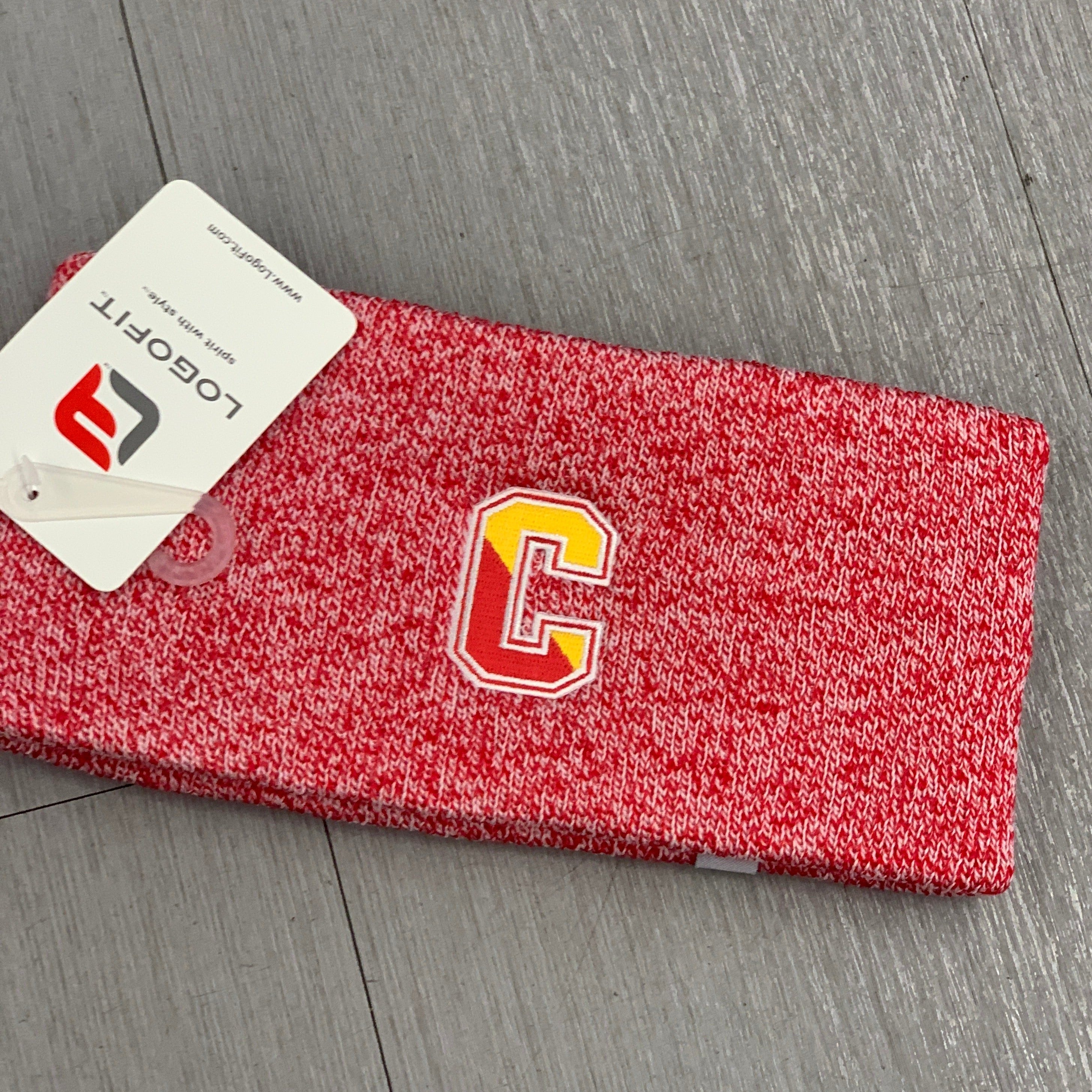 Logofit -Winter Knit Red Marbled Earband - Split C