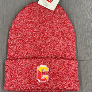Logofit -Winter Hat - Red Marbled beanie with Split C